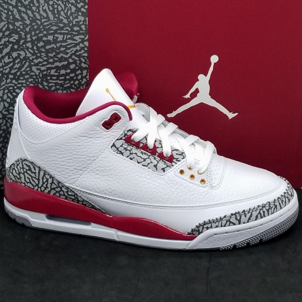 👑 Air Jordan 3 Retro 'Cardinal Red' Size 10 Men